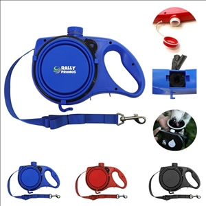 3-in-1 Dog Leash With Bowl And Water Container